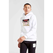 Tshirthane Kreator Terrible Certainty Baskılı Unisex Çocuk Kapüşonlu Sweat Beyaz