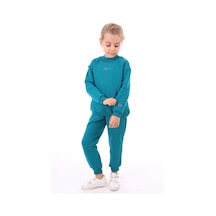 Toontoy Kız Çocuk Nakışlı Sweatshirt Petrol Mavi