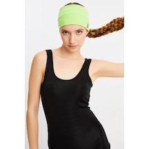 Kadın Pamuklu Kaşkorse, Kaymaz, Terletmez, Ultra Hafif, Spor Saç Bandı Bandana - Tek Ebat / Fıstık Yeşil Fıstık Yeşil