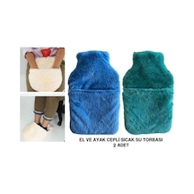 Sıcak Su Torbası 2 Adet,cepli Peluş Termofor 32,5x17,5cm 1500 Ml Çok Renkli