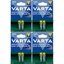 Varta 56703 800 mAh Blister AAA Ni-MH Şarj Edilebilir İnce Kalem Pil 2 x 4'lü