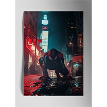 Metal Baskı Parlak Duvar Tablosu - Spiderman Miles Morales Marvel