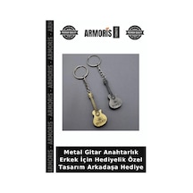Metal Gitar Anahtarlık Erkek İçin Hediyelik Özel Tasarım Arkadaşa Hediye