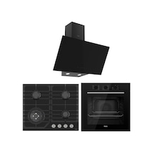 Ferre Flowart Nt Asimetrik Serisi 3'lü Siyah  QBL62CS-NT025-D077 Ankastre Set