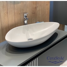 Cerastyle Olive 75 X 38 Cm Tezgah Üstü Çanak Lavabo Beyaz