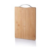 Hubrendy Tedarik Metal Tutacaklı Lüx Bambu Kesme Tahtası 30cm X20cmx1.8cm 1456034