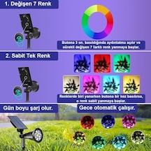 Güneş Enerjili Renk Değiştiren 7 Ledli Bahçe Aydınlatma/gt-sl04 4 Işık