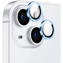 iPhone 15 Uyumlu - Zore Cl-12 Premium Safir Kamera Lens Koruyucu - Baby Blue