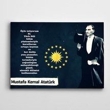 Atatürk Türk Dili Dekoratif Dev Boyut Kanvas Tablo 100 X 140 Cm