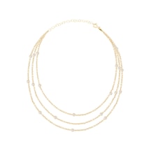 Emılıano Jewellery Silver Taşlı Kolye Gold - Rose Gold - Gümüş
