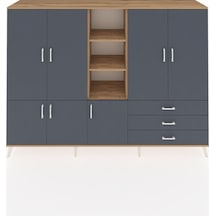 Hyperion Dolap 11 Raflı 3 Çekmeceli 7 Kapaklı 220x44x163 Çam-antrasit Antrasit - Atlas Çam Hyperion Dolap 11 Raflı 3 Çekmeceli 7 Kapaklı 220x44x163 Çam-antrasit Antrasit - Atlas Çam
