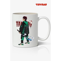 Kimetsu No Yaiba Tanjiro Kamado Anime Temalı Beyaz Kupa Bardak Sevgiliye Arkadaşa Hediye Beyaz