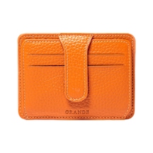 Turuncu Cüzdan & Kartlık Unisex 539 Grande Deri Cüzdan Kartlık