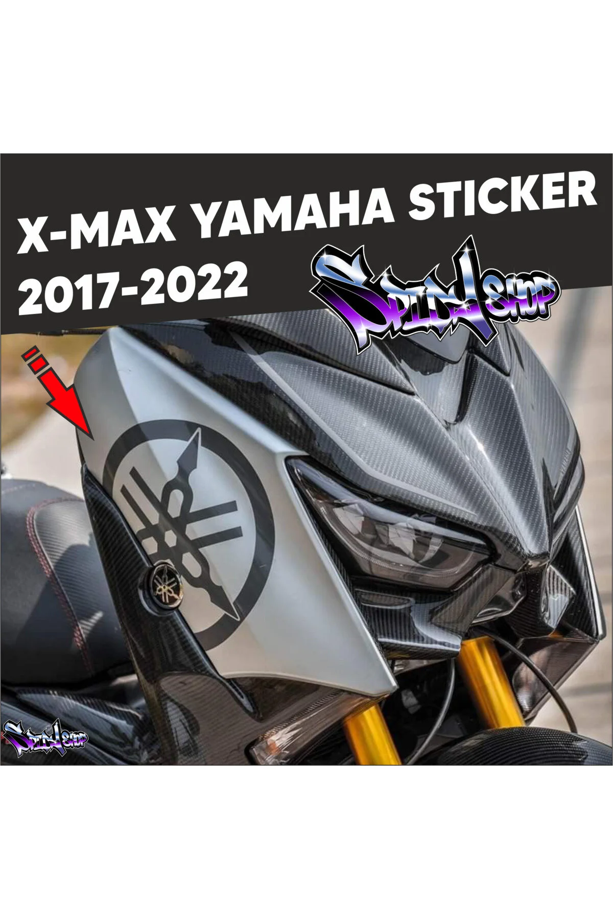 Xmax Logo Sticker Siyah 2017-2022