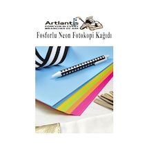 Fosforlu Neon Renkli A5 Fotokopi Kağıdı 50 Adet 1 Paket 14.8x21 Cm Fosforlu 5 Renk Parlak Canlı Renkler Neon Fotokopi