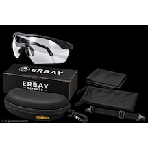Erbay Raven V1 Tek Lensli Şeffaf Taktik Koruyucu Gözlük Askeri Atış Airsoft Outdoor Polikarbon Uv400 Anti Fog Anti Scratch Ansı Z87.1 En 16321:2022