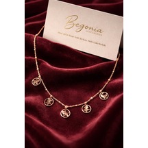 İthal Çelik Rose Gold Kolye Zincir Set Figürlü Zirkon Taşlı Paslanmaz Kararmaz Unisex 45cm+5cm Boy - 3 Rose Gold