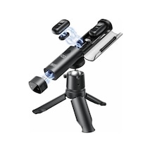 Mc16 3'ü 1 Arada Kablosuz Yaka Mikrofonu - Tripod & Şarj Kutulu Aı Gürültü Önleme - Çift Mikrofon
