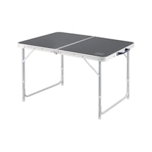 Haegs Portatif Kamp Masası, 3 Yükseklik Ayarlı, Katlanır Piknik Masası, Kolay Taşınabilir Alüminyum Masa - 80x50 - Antrasit