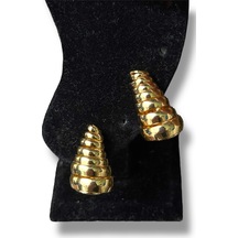 Büyükten Küçüğe Yay Şekilli Çelik Küpe Sarı