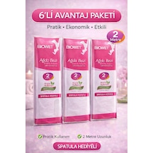 Biowet Ağda Bezi 2 Metre Spatula Hediyeli Epilasyon Bezi Dayanıklı Tüy Dökme Bezi 6 Paket