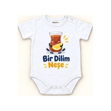 Babylimon Bir Dilim Neşe Beyaz Kısa Kollu Çıtçıtlı Bebek Zıbını Beyaz - Bir Dilim Neşe - 928161966 Beyaz - Bir Dilim Neşe