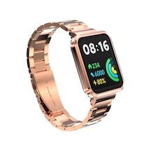 Mobilteam Xiaomi Redmi Watch 2 Lite Uyumlu Krd-60 Metal Kordon-rose Gold