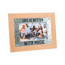 Pavilion Gift Company 67724 Life İs Better Music People 4 X 6 Mdf Şövale Arka Duvara Asılan Resim Çerçevesi, Kahverengi