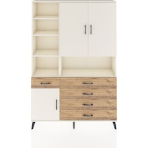 Arges Dolap 8 Raflı 5 Çekmeceli 3 Kapaklı 132x30x195 Aytaşı-aytaşı/çam Aytası/atlas Çam