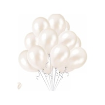 Beyaz Metalik Balon 10'Lu