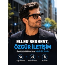 Siyah Kameralı Akıllı Gözlük Bluetooth Telefon Görüşmeli Video Fotoğraf Ve Ses Kayıtlı Dokunmatik Kontrollü - Lisinya
