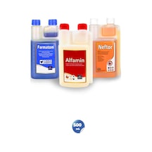 Kanatlı Hayvanlar İçin 3lü Set Farmatom Vitamin + Alfamin + Neftor Hırıltı Seti - 500 Ml