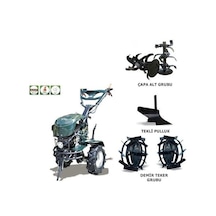 Kaan 26 S DELUX 7 HP 2+1 Benzinli Çapa Makinesi + Çapa Alt Grubu + Demir Teker Takımı + Pulluk