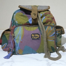 Kaliteli Tek Gözlü Vintage Salaş Disayn Unisex Sırt Günlük Okul Gezi Kamp Trekking Çantası 29cmx36cm Mor