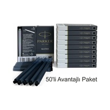 Parker Dolma Kalem Kartuşu Quink Yıkanabilir Siyah 50 Li Paket 1950382