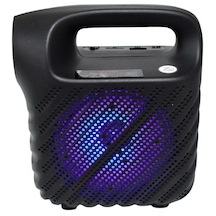 Işıklı 4" Taşınabilir Bluetooth Hoparlör El Fenerli FM Radyo