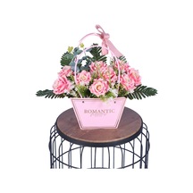 Yapay Çiçek Sitesi Yapay Çiçekli Romantic Çantalı Aranjman Model 29 Pembe