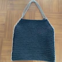 Siyah Handmade Yazlık Kroşe Örgü Kadın Omuz Çantası Siyah