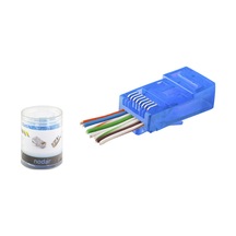 Cat6 Ez Rj45 Konnektör - 100 Adet Mavi / Özel Plastik Kutulu Nd2404