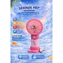 Fitfiyat Pembe Mini Taşınabilir Sessiz El Fanı 3 Hız Ayarlı Mini El Pervanesi Soğutucu-vantilatör