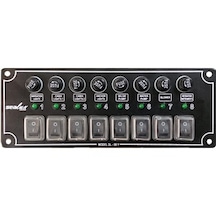 8 Anahtar Yatay Switch Panel - Sigorta Paneli Tekne - Karavan