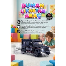 Duman Çıkaran 3 Buton Fonksiyonlu Işıklı Müzikli Sesli Sürtmeli 4x4 Arazi Aracı Temalı Oyuncak Araba Siyah