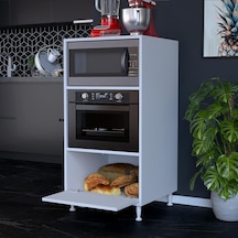 Modilayn Silva 1 Kapaklı 59,6 X 119,2 X 56 Cm Özel Ölçü Üretim Büyük Fırınlar İçin 3 Geniş Yüksek Derin Göz Bölmeli Mini Midi Mikrodalga Fırın Dolabı