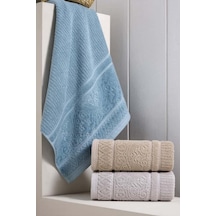 Loft %100 Pamuk Jakarlı Lüks Banyo Havlusu Yüksek Emici Yumuşak Doku 50x90 Cm Çok Renkli