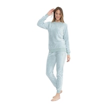 U.S. Polo Assn. U.s Polo Assn. 17080 Kadın Uzun Kollu Welsoft Paçası Lastikli Pijama Takım-açıkmavi Mavi