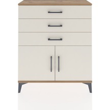Arges Şifonyer Tek Raflı 3 Çekmeceli 2 Kapaklı 88x30x106 Çam-aytaşı Atlas Çam