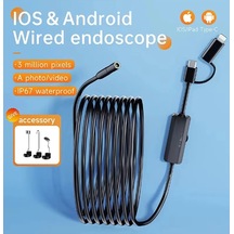 Eco Port Endoskop Yılan Video Kamera Ios Ve Android Uyumlu Led Li 10 Metre 8 Mm Sert Kablo 2mp