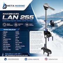 Makoshark Lan 255 Elektrikli Tekne Motoru Trolling Motor - 86 Lbs, 24v, 5 İleri / 3 Geri Vites