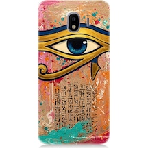 Samsung Galaxy J4 Duo Uyumlu Antik Mısır In Gözü Ra Desenli Silikon Kılıf Çok Renkli