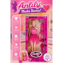 Anlily Moda İkonu Oyuncak Bebek Ve Aksesuarları 30 Cm Pembe Elbiseli Set